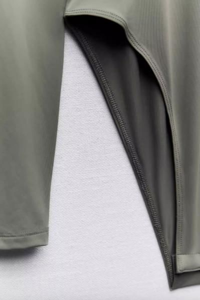 【超美品】Rielle Riche ミントグリーン ベロアボディスーツ 長袖 大特価】4色展開 無地 シンプル 長袖 ボディスーツ