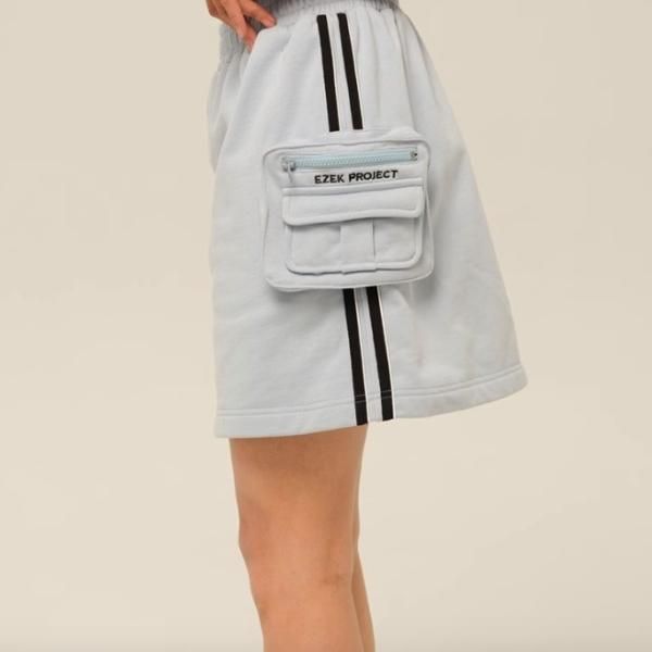 【CELINE】lady's ミニスカートジャージ ストライプ whiteカラー L】シアサッカー ストライプスカート(スカート)｜TO BE CHIC