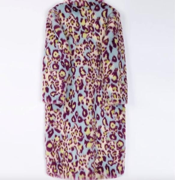 美品✨ ラビットファー レオパード柄 グレイッシュシルバー ハーフコート M 美品✨ ラビットファー レオパード柄 グレイッシュシルバー