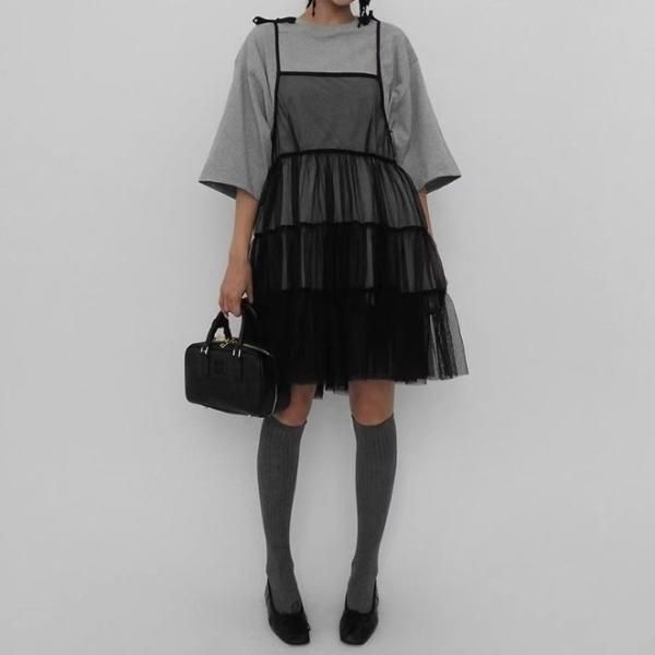 大特価】ブラック シースルー ワンピース チュールワンピース