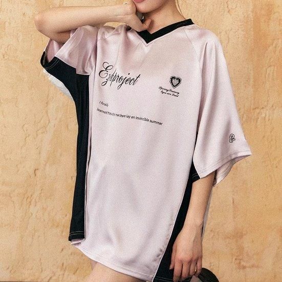 大特価】2色展開 サテン調 シルクタッチ 光沢素材 フットボールシャツ