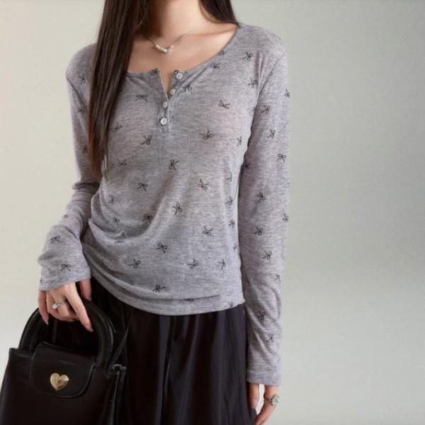 リボン柄 カットソー tricot COMME des GARCONS - トリコ コム