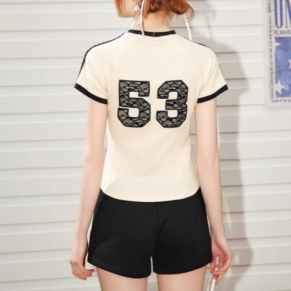 S*★様 美品！ラッセルノ／ROUTE 53＆ナンバリング／ジップモック 半袖シ 大特価】2色展開 UNIFREE ナンバリング 53ロゴ レースロゴ