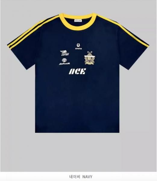 LEONARD ネイビー　トリム　 半袖Tシャツ 33289075BB.jpg