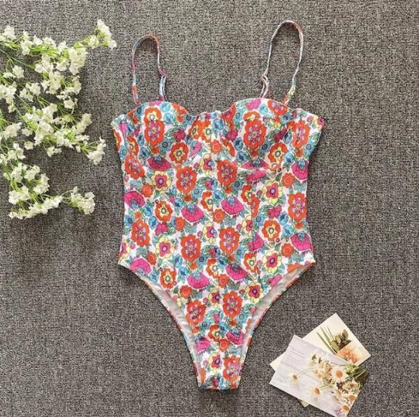バカンスお勧め★FLOWER モノキニ_3色 Amazon.co.jp: [GUREITOJP] レディース 欧米風水着 モノキニ
