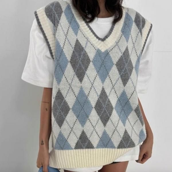 80s～ Brand Unknown ネイティブ柄 ベスト ニットベスト (S2811