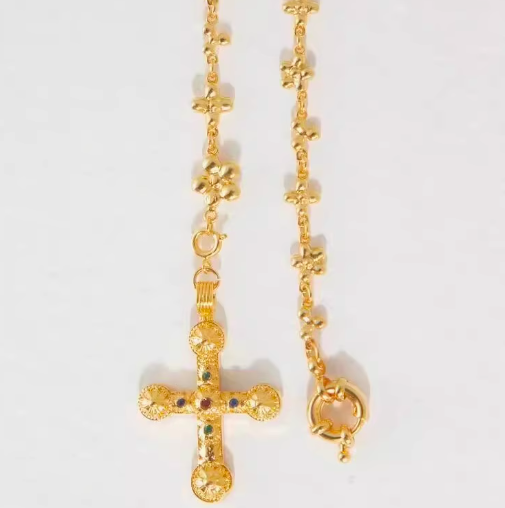 大特価】2色展開 クロス 十字架 ロングネックレス ロザリオ 大特価】2色展開 クロス 十字架 ロングネックレス ロザリオ