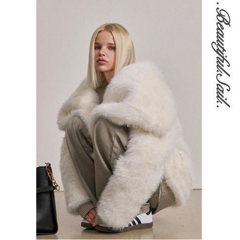 美品 伊太利屋 ゴージャス リアルファー  ファーコート ブラウン アルパカ 美品 FUR HOUSE リアルファーコート ブラウン サイズM相当*GD99