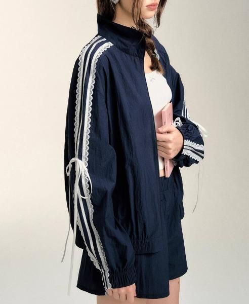 ❣️新品未使用❣️ボーラー ジャケット パンツ セットアップ ネイビー ジャージ S 撥水・ストレッチ・防シワ】BUNGY CLOTH オルタネイトストライプ