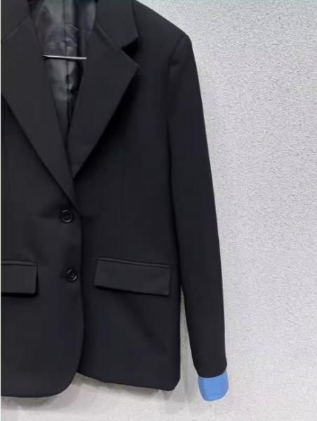 大特価】2色展開 バイカラー ブルー 袖切替 シングルボタン