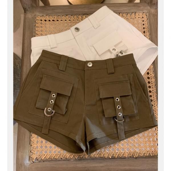 大特価】2色展開 ダブルポケット カーゴショートパンツ