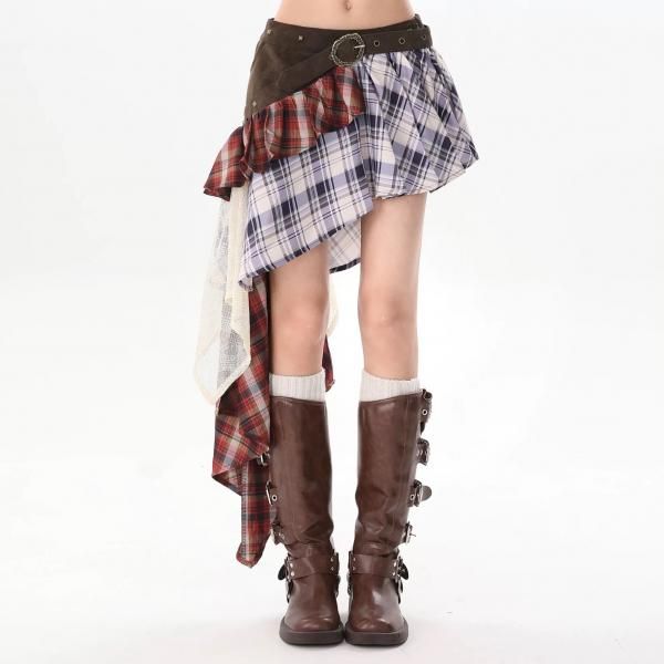 フリル付きマルチカラースカート lija フリル付きスカート S/P マルチ