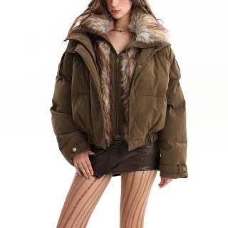 òBIGGOLD STUDIO ֥饦 쥤䡼 Ť եեȥ ե顼 ե 󥸥㥱å ѥե㥱å ۥ