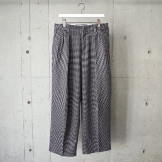 <img class='new_mark_img1' src='https://img.shop-pro.jp/img/new/icons13.gif' style='border:none;display:inline;margin:0px;padding:0px;width:auto;' />KHONOROGICA WOOL GINGHAM DOUBLE TUCK PANTS-unisex/GRAY