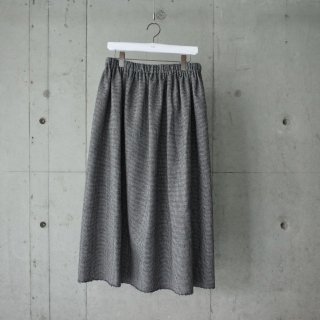 honnete Washed Wool Gather Skirt-ladies/Hound Tooth