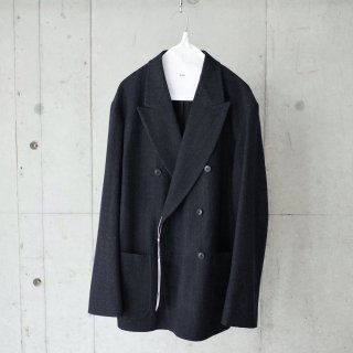 COMOLI REFINE WOOL 6BW JACKET-unisex/NAVY