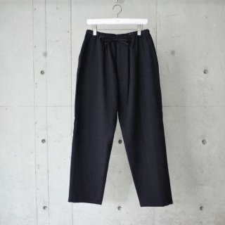 COMOLI REFINE WOOL DRAWSTRING PANTS-unisex/NAVY