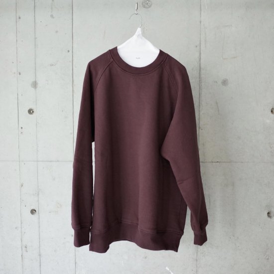 COMOLI コットン吊裏毛 クルーネック-unisex/BURGUNDY - trunk online