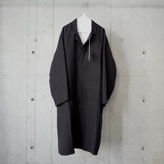 <img class='new_mark_img1' src='https://img.shop-pro.jp/img/new/icons13.gif' style='border:none;display:inline;margin:0px;padding:0px;width:auto;' />Honnete High Count Linen Balmacaan Coat-unisex/BLACK