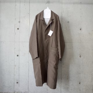 <img class='new_mark_img1' src='https://img.shop-pro.jp/img/new/icons13.gif' style='border:none;display:inline;margin:0px;padding:0px;width:auto;' />Honnete High Count Linen Balmacaan Coat-unisex/BROWN
