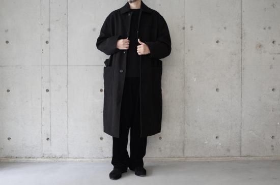 COMOLI MOLESKIN MILITARY COAT-unisex/BLACK - trunk online store