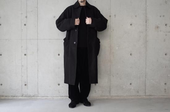 COMOLI MOLESKIN MILITARY COAT-unisex/BLACK - trunk online store