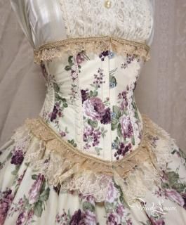 【受注生産商品】『BLOOM』ショートコルセット(生成×パープル)<img class='new_mark_img2' src='https://img.shop-pro.jp/img/new/icons14.gif' style='border:none;display:inline;margin:0px;padding:0px;width:auto;' />