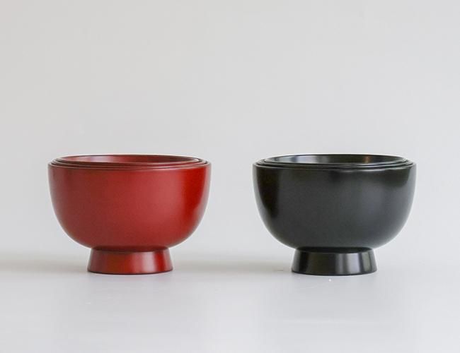 入れ子塗椀 伊助 漆器 重なり椀／ボウル 入れ子 3点セット 赤擦り 木製
