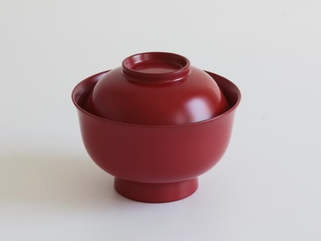NO 298漆碗10クロー赤10個蓋つきです輪島と思いますが確信無いので不明