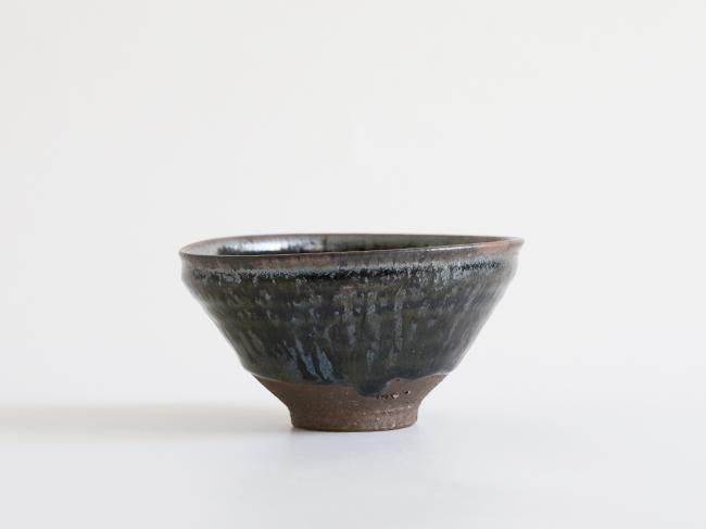 灰被天目茶碗（古谷 宣幸作）共箱 【茶道用抹茶碗】 灰被天目茶碗（穴窯焼成） - yamahon online store