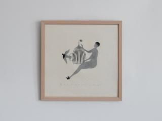 望月通陽 染色版画 作品 ヨブ紀 ふちどり