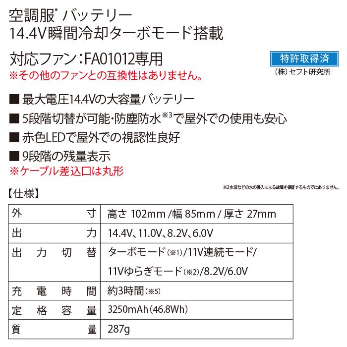 株)空調服 SK23021（スターターキット）｜空調服・EFウェア専門店