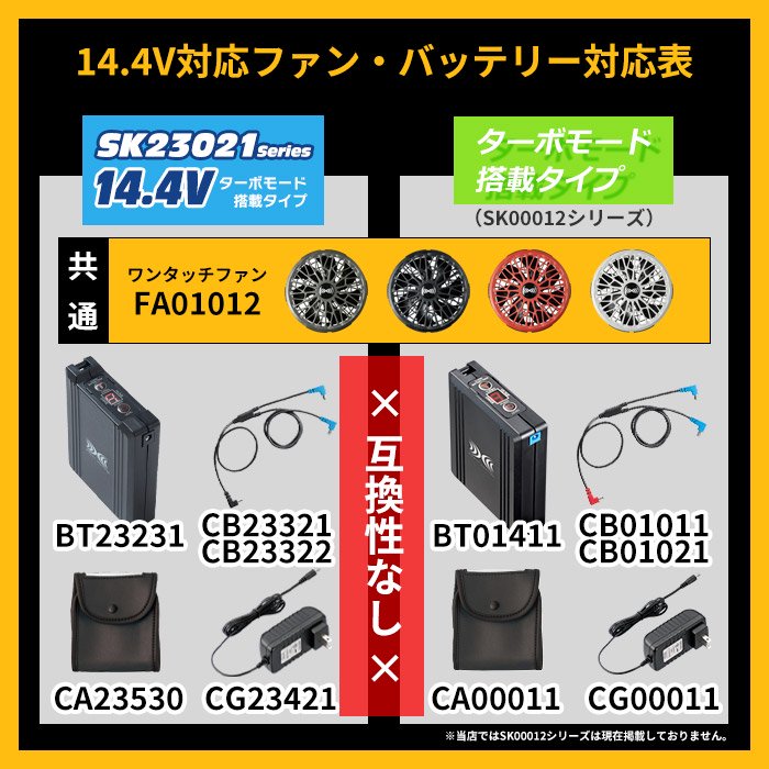SK23021シリーズ】14.4V 空調服® GORE-TEXレインジャケット+スターター 