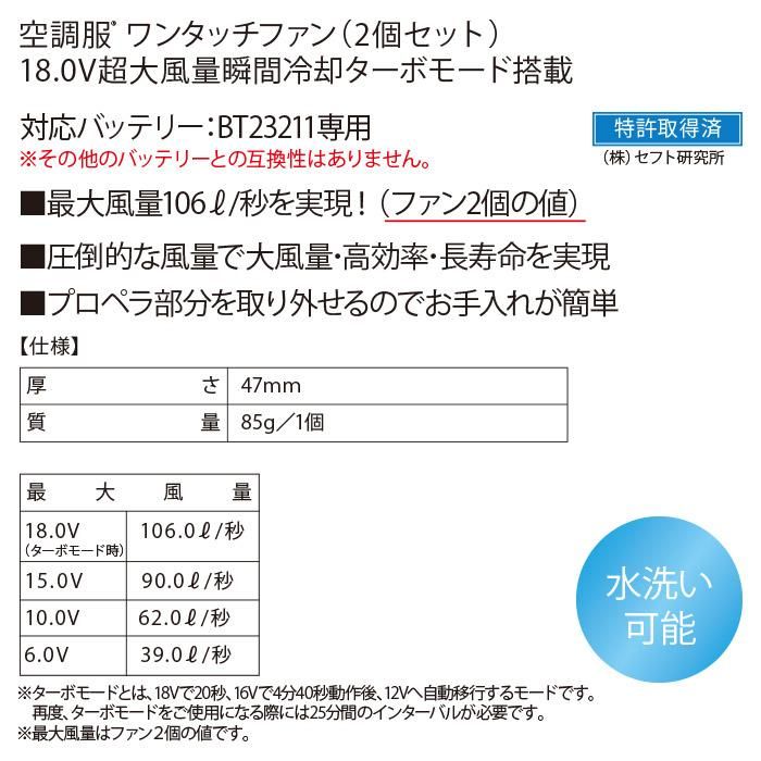 ジーベック 空調服スターターキット 最強！18v 106l 定価21780円