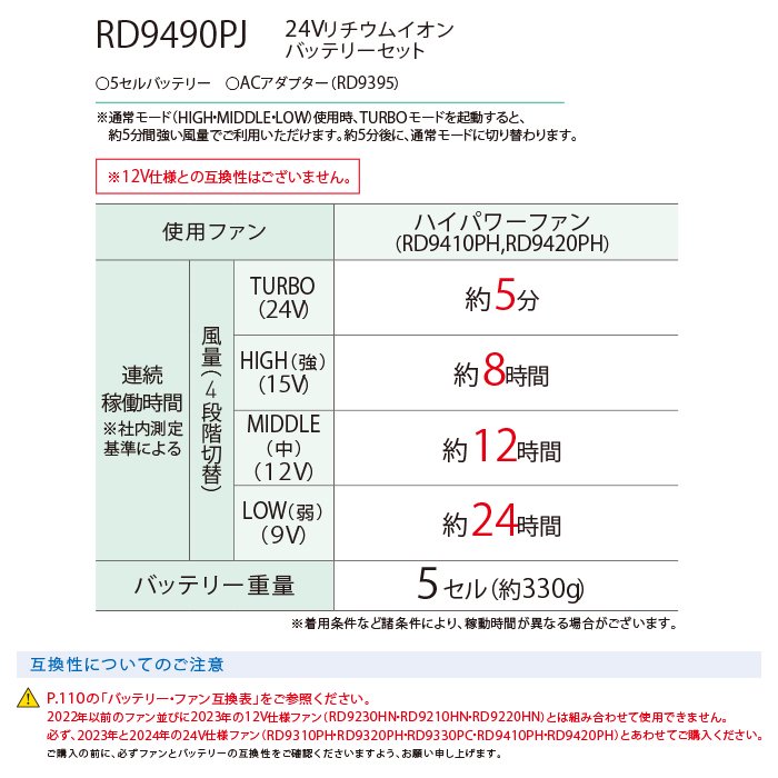 サンエス RD9490PJ（バッテリーセット）｜空調服・EFウェア専門店 通販 ...