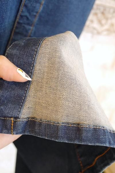 INDIMARK(インディマーク)ななめボタンが可愛いストレッチデニム