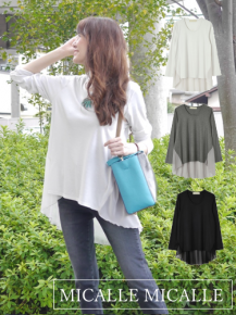 希望者のみラッピング無料】 MICALLE MICALLE アシメTee Tシャツ 希望者のみラッピング無料】 MICALLE MICALLE アシメTee Tシャツ