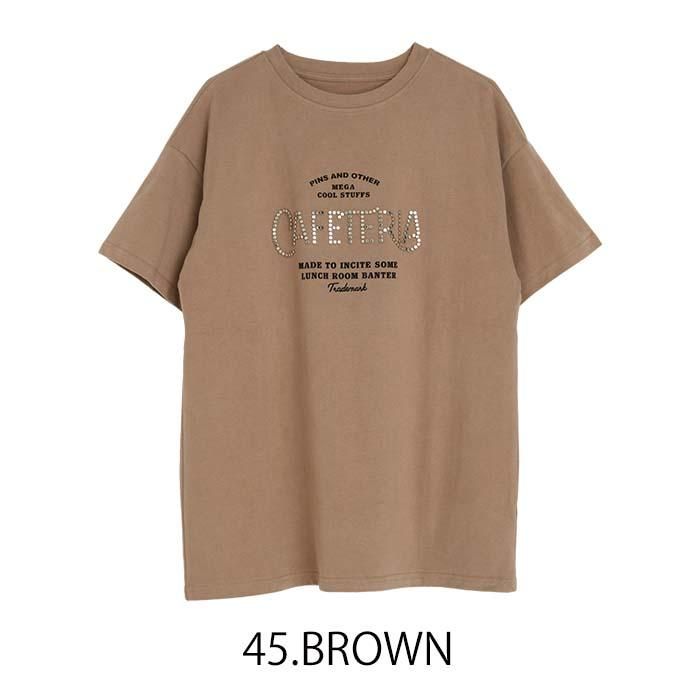 MICALLEMICALLE ミカーレミカーレ Tシャツ レディースブ ランド MICALLE MICALLE(ミカーレミカーレ)フロッキー加工＆ビジュー