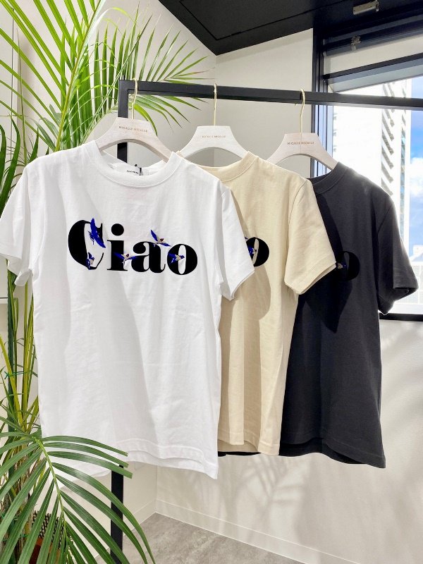 MICALLE MICALLE(ミカーレミカーレ)刺繍＆ロゴTシャツ・Ciao