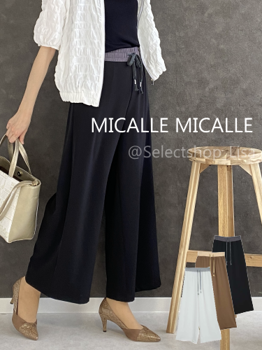 MICALLE MICALLE(ミカーレミカーレ)ウエスト配色とろみワイドパンツ