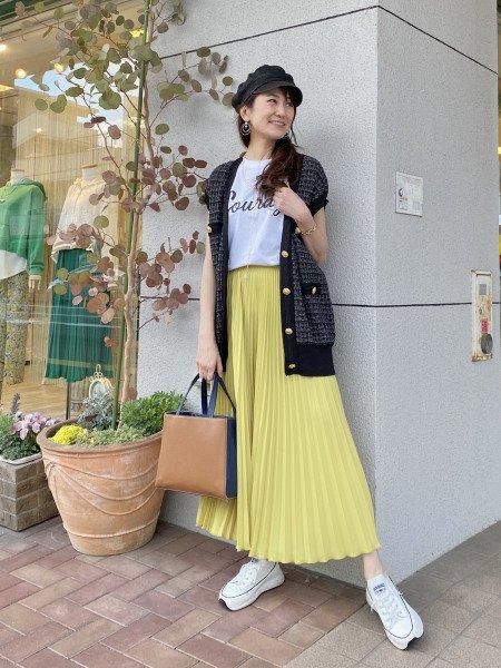Priority（プライオリティ）定番人気プリーツガウチョ・無地