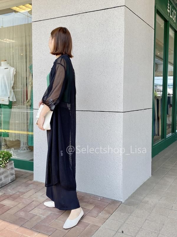 Anna Kerry(アンナケリー)8分袖メッシュロングカーディガン