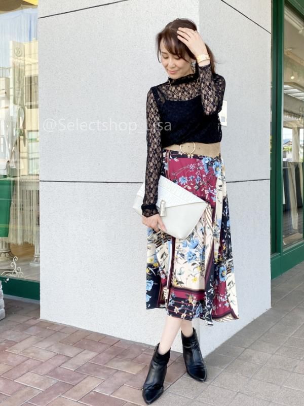 M'S GRACY エムズグレイシー フラワープリント スカート フレア