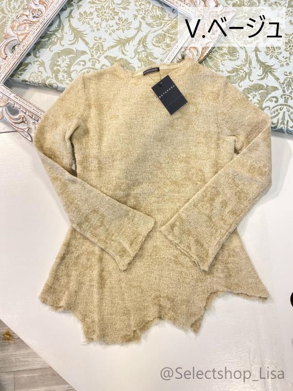 BUTAPANA(ブタパナ)ぼかしフラワータートルニット|日本製BUTAPANA（ブタパナ）ニット通販セレクトショップLisa