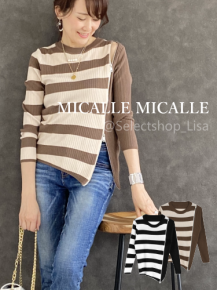 MICALLE MICALLE ジップアップニット ブラックレディース ブランド