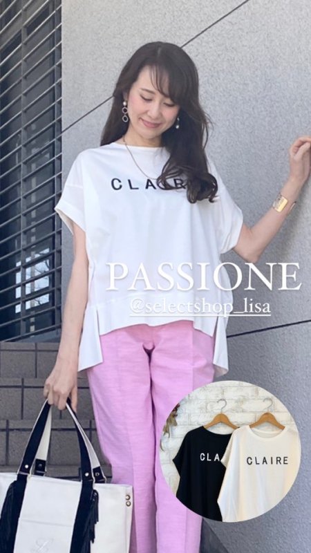 Passione(パシオーネ)絶妙デザインロゴTシャツ・CLAIRE|ファッション