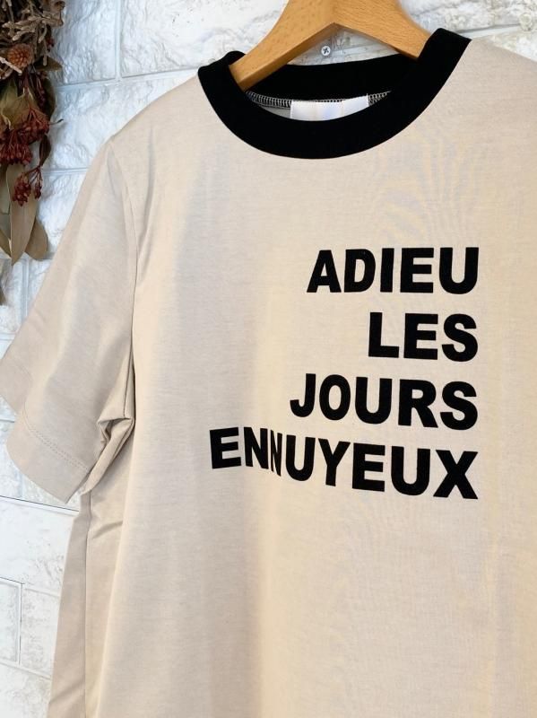 Le chanter＊ルシャンテ　フロッキーロゴＴシャツ　410103-40アイボリー Le chanter＊ルシャンテ フロッキーロゴTシャツ 410103-40