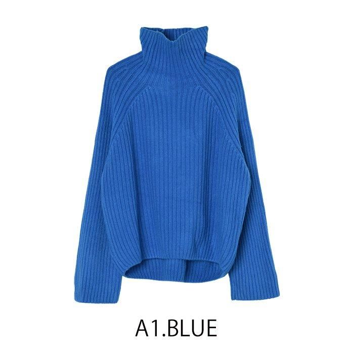 新品タグ付き♡MICALLE MICALLE　配色ローゲージリブハイネックニット MICALLE MICALLE(ミカーレミカーレ)定番型リニューアル☆配色