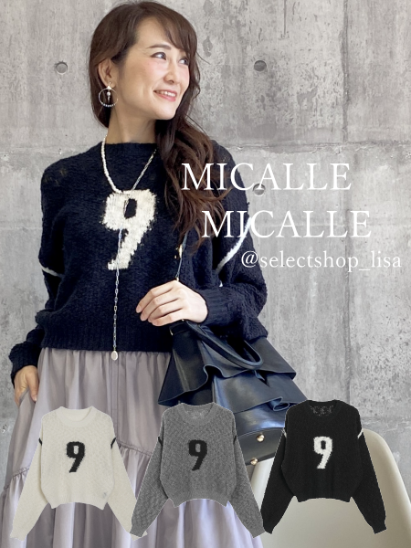 MICALLE MICALLE ボーダージップアップニット レディース ブランド