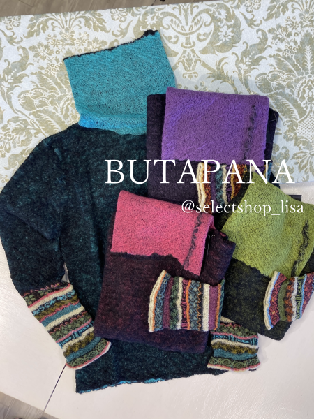 BUTAPANA(ブタパナ)袖ボーダータートルネックニット|日本製BUTAPANA